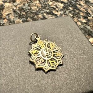 Elegant Multi Toned Gold & Silver Pendant Buddhist OHM, Yoga